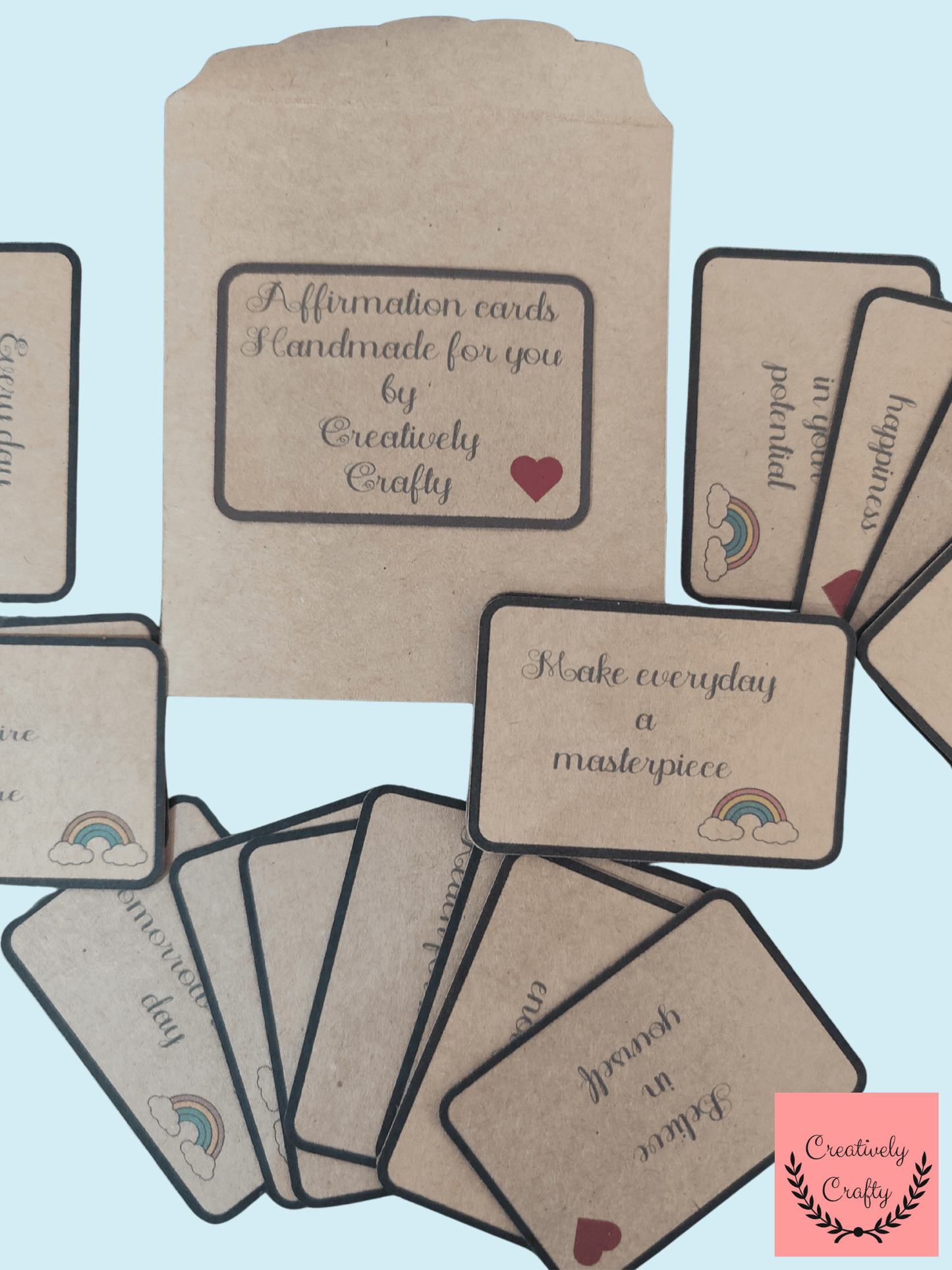 Hand crafted affirmation cards